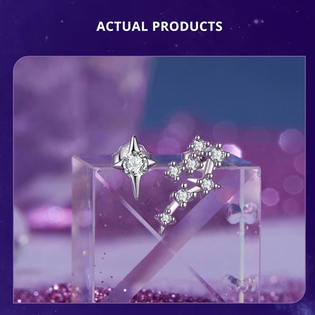 MommySupport™ Sterling Silver Original Star Zodiac Earrings ⭐️⭐️⭐️⭐️⭐️