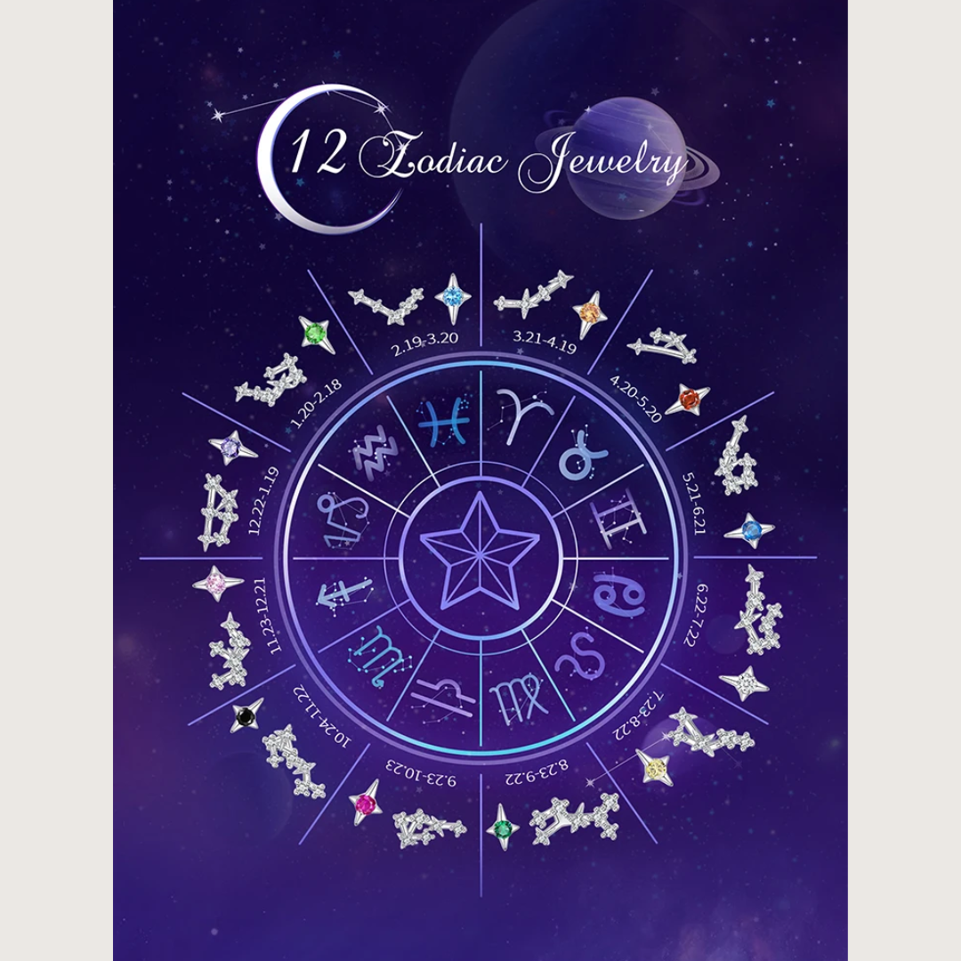 MommySupport™ Sterling Silver Original Star Zodiac Earrings ⭐️⭐️⭐️⭐️⭐️