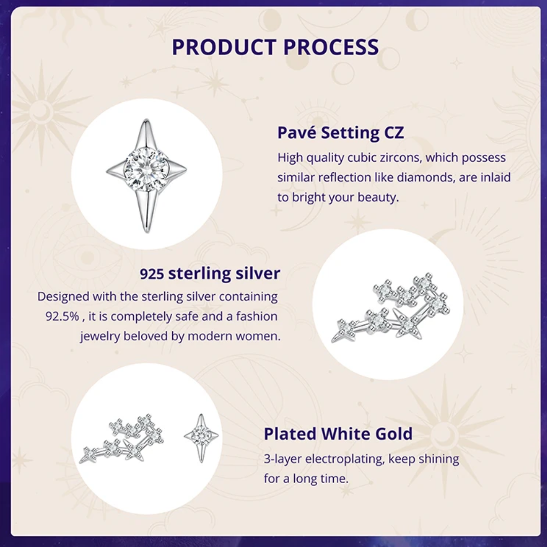 MommySupport™ Sterling Silver Original Star Zodiac Earrings ⭐️⭐️⭐️⭐️⭐️