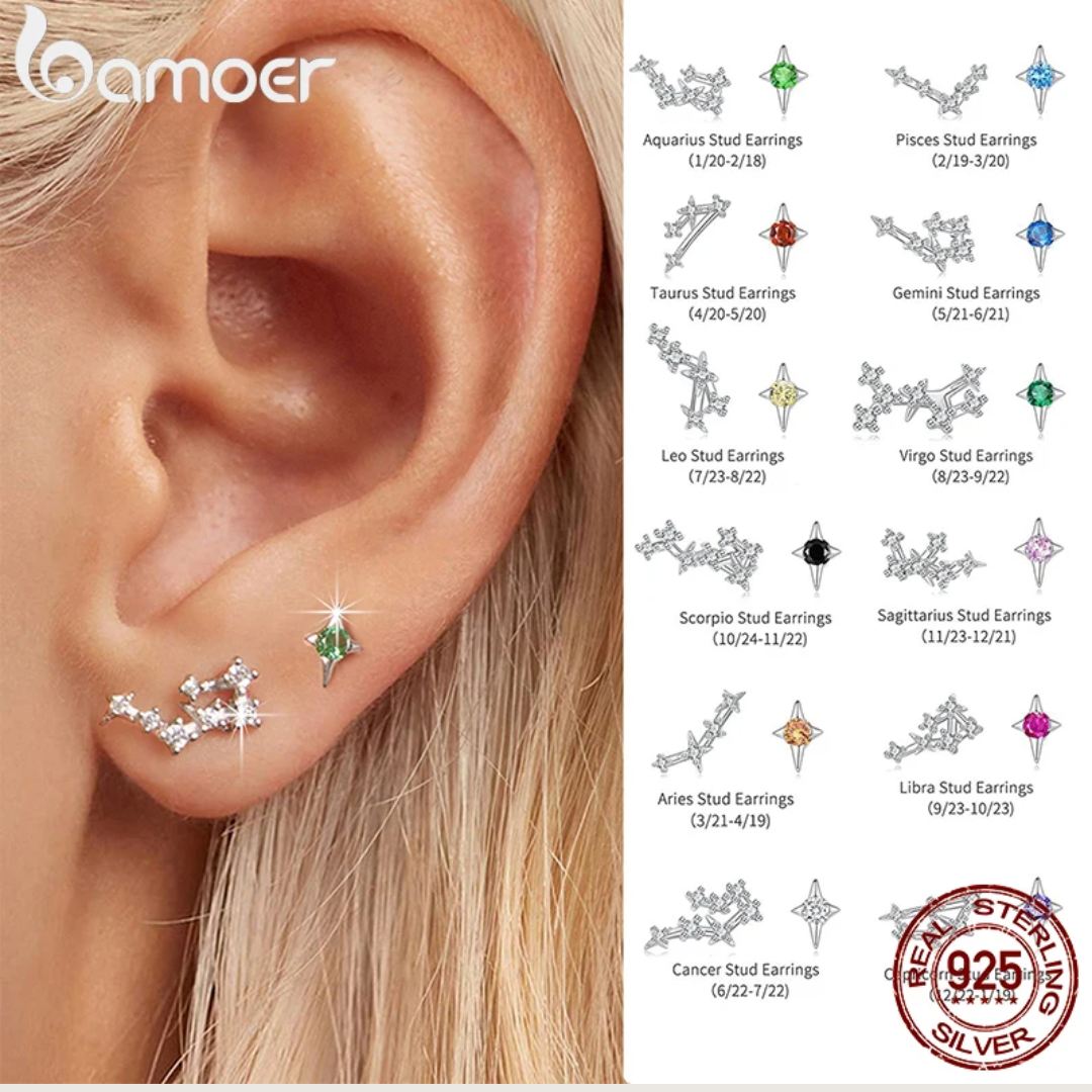 MommySupport™ Sterling Silver Original Star Zodiac Earrings ⭐️⭐️⭐️⭐️⭐️