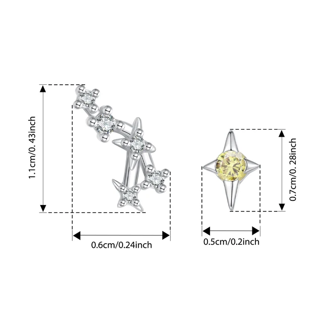 MommySupport™ Sterling Silver Original Star Zodiac Earrings ⭐️⭐️⭐️⭐️⭐️