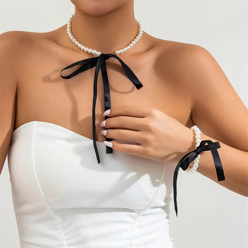 MommySupport™ Korean Pearl Necklace Bracelet ⭐️⭐️⭐️⭐️⭐️