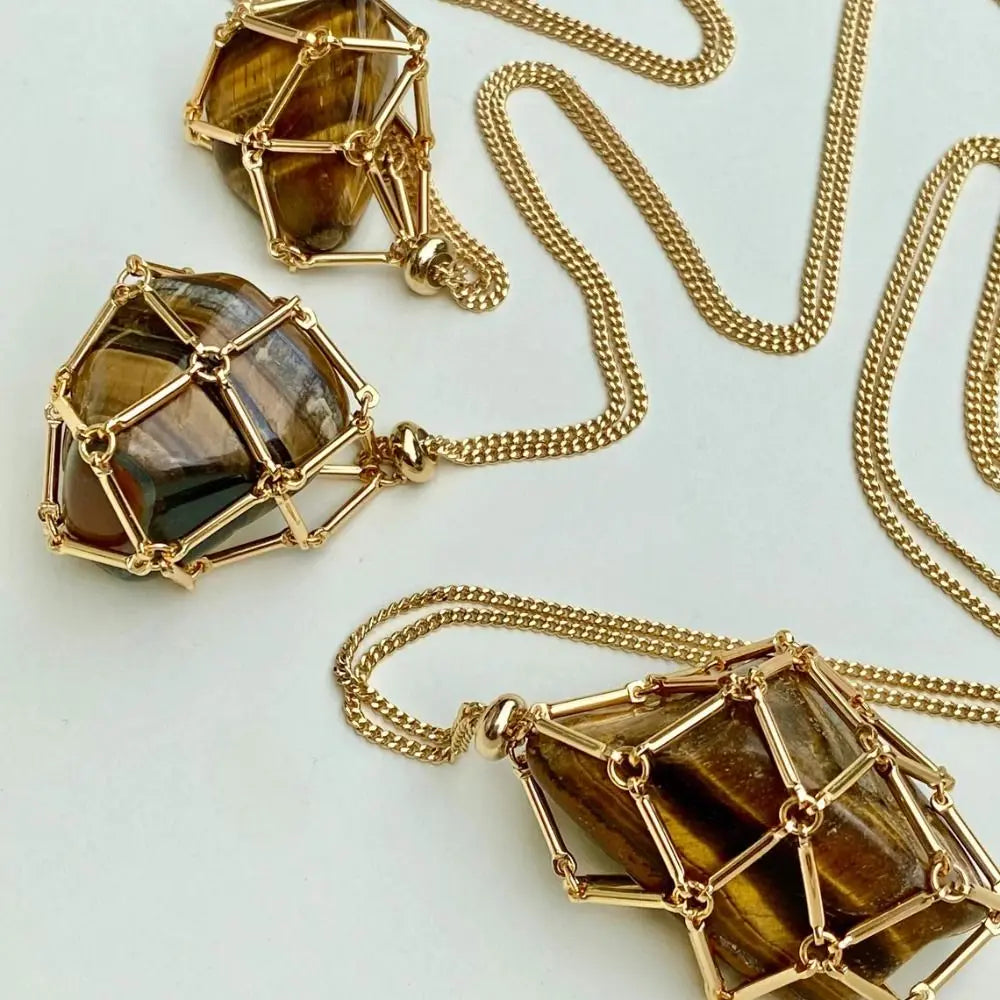 MommySupport™   Crystal Holder Cage Necklace  ⭐️⭐️⭐️⭐️⭐️