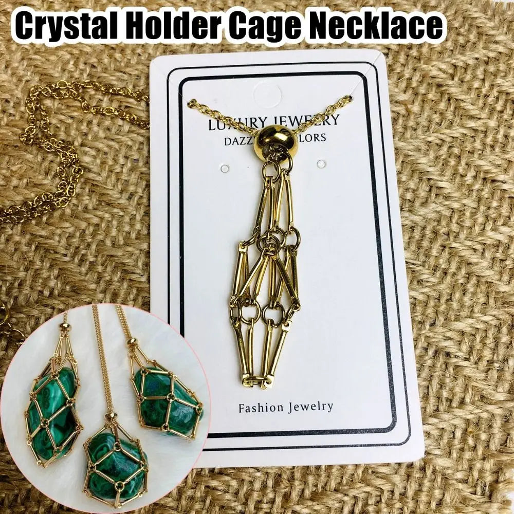 MommySupport™   Crystal Holder Cage Necklace  ⭐️⭐️⭐️⭐️⭐️